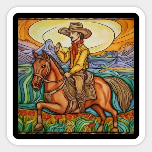 Cowboy drawing Sticker